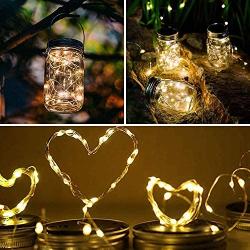 Otdair Solar Mason Jar Lights, Solar Powered Lanterns Outdoor Decorative, 30LED String Fairy Lights, Tree Lights Outdoor Hanging, for Room, Patio, Garden, Party, Wedding, Christmas, 8 PCS