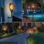 S.Y. Solar Lights Outdoor, 4 Pack, 96 LED Solar Torch Light with Dancing Flickering Flames, 3 Installation, 2 Heights Available, Waterproof Landscape Solar Garden Lights, Auto On/Off Outdoor Lighting