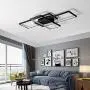 LED Ceiling Light AXSHINE Geometric Ceiling Light fixtures Modern Hanging Light 3Light Chandelier Ceiling Black Metal Light Rectangle Art Design Ceiling Lamp for Bedroom Livingroom with Natural Light