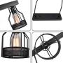 OYIPRO Industrial Kitchen Island Light, 5 Lights Pendant Light Metal Wire Cage Hanging Lamp Rustic Ceiling Light Fixture E26 Socket