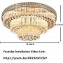 KALRI Modern K9 Crystal Chandelier Flush Mount LED Ceiling Light Fixture Pendant Lamp for Living Room Bar Shop (Dia 31.5)