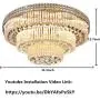 KALRI Modern K9 Crystal Chandelier Flush Mount LED Ceiling Light Fixture Pendant Lamp for Living Room Bar Shop (Dia 31.5)