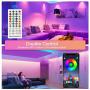 LED Strip Lights 50 ft, Colohas Ultra-Bright 5050 RGB Color Changing LED Light Strip, with Bluetooth APP Remove Control Music Sync, LED Strip Lights for Bedroom, Kitchen, Party, Home, Christmas Decor