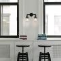 Pathson Vintage 2-Light Wall Sconce with Globe Glass, Black Vanity Light Fixtures, Industrial Wall Lamp Lighting for Bathroom Living Room