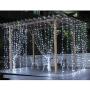 IMAGE Solar Curtain Lights 8 Modes 9.8x9.8 Feet Solar String Lights for Wedding Party Home Decoration Backdrops Full Waterproof UL Safety Standard White