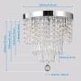 ZEEFO Crystal Chandeliers, Modern Pendant Flush Mount Ceiling Light Fixtures, 3 Lights, H10.2 W9.8 Inches, Contemporary Elegant Design Style Suitable for Hallway, Living Room, Dining Room