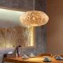 Bamboo Rattan Chandelier Woven Rattan Nest Lampshade Chinese Style Pendant Lamp Ceiling Lamp Suitable for Restaurants, Dining Rooms, Cafes, Living Rooms 50CM