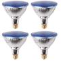 7Pandas Indoor/Outdoor 14W LED PAR38 W/Blue Light, Waterproof Flood Light Bulb, Glass Body, 90W Halogen Equivalent, 1200 LM, ETL Listed, Pack of 4