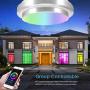 Smart Ceiling Light Fixture Bedroom,Dimmable Bedroom Light Ceiling,Flush Mount Ambient Lighting Schemes,Wireless WiFi Lamp Compatible Alexa Google Home,Modern Kid Room Light,13'' 18W