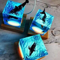 Shark Night Light,Cube Shark Diver Night Lamp Novelty Gift for Children for Living Rooms and Bedrooms Decor