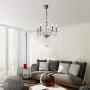Modern Contemporary K9 Crystal Chandelier with 5 Lights Pendant Light with Crystal Drops,Ceiling Light Fixture for Dining Room, Bedroom, Living Room,Chrome