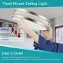 Drosbey 50W Flush Mount Ceiling Light Fixture, Kitchen Light Fixtures, Dimmable, LED Lights for Bedroom, Bathroom, Living Room, Garage, 14.5 inch, 5000 Lumens, 3000K Warm White