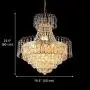LITFAD Gold Crown Shaped Chandelier Luxurious Style Clear Crystal Pendant Light Modern LED Hanging Lights for Living Room Villa Dining Living Hotel Restaurant - 19.5& (50 cm) Wide