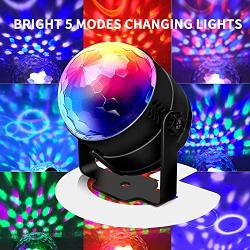 NEQUARE Party Lights Sound Activated Disco Lights Strobe Light 7 Lighting Color Disco Ball with Remote Control for Bar Club Halloween Party DJ Karaoke Xmas Wedding Show and Outdoor