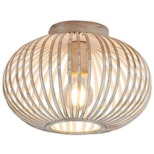 YLONG-ZS Industrial Ceiling Light Fixture Semi-Flush Mount for Dining Room, Bedroom, Cafe, Bar, Corridor, Hallway, Entryway, Passway,White Finish