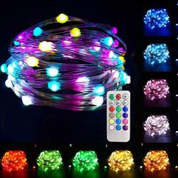 LED String Lights, 100 LED 33ft Fairy Christmas Tree Color Lights USB Powered with Remote Control 12 Lighting Modes for Bedroom Indoor Outdoor Garden Wall Wedding Party Decorations