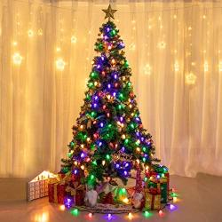 AWQ 100LED 81 FT C9 Christmas String Lights Plug in Fairy Twinkle String Lights 8 Modes Timer Function Waterproof Extendable for Indoor Outdoor Wedding Party Christmas Decoration (100, Multicolor)