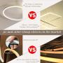ROYAL PEARL Modern LED Pendant Light 3-Ring Chandeliers Fixture Dimmable Ceiling Lights Lamp,Warm White, Silver