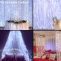LiyuanQ 300 LED Window Curtain Fairy Lights USB Plug in Curtain String Lights 8 Modes Remote Control Twinkle Lights LED Silver String Lights for Indoor Wedding Party Garden Bedroom Decor (Cool White)