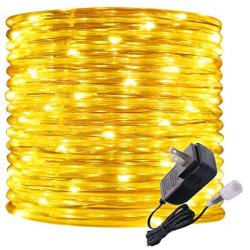 Rope Lights Outdoor, 16ft Amber LED Mini Light Strip Lights, Connectable and Waterproof 12v, Flexible with with Plug for Tube Light, for Home Garden Camping Party Pario Indoors Use
