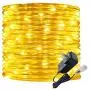 Rope Lights Outdoor, 16ft Amber LED Mini Light Strip Lights, Connectable and Waterproof 12v, Flexible with with Plug for Tube Light, for Home Garden Camping Party Pario Indoors Use