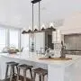 Farmhouse Chandeliers for Dining Room,5-Lights Kitchen Island Lighting,Rectangle Wood Chandeliers with Seedy Glass Shape Farmhouse Chandeliers for Dining Room,5-Lights Kitchen Island Lighting,Rectangle Wood Chandeliers with Seedy Glass Shape