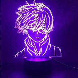 Sleep Night Light LED Lamps Anime My Hero Academia Shoto Todoroki Night Light for Children Bedroom Decoration Boku No Hero Academia Toys Gifts (Color : with Controller)-With Controller