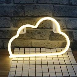 DANIDEER Led Neon Sign Art Decorative Lights Table Decoration Wall Decor Neon Lamp with Glow Light for Kids Room Living Room Bedroom Unique Gift for Any Occasion (Warm White Cloud)