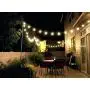 Outdoor String Lights, String Light Terrace Garden Terrace Residential Cafe Wedding Decoration with 10 Feet Rust Bracket LED or Suspended Light Solar Bulb Upgrade (Stainless Steel)