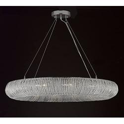 Crystal Ring Chandelier Modern/Contemporary Lighting Floating Orb Chandelier 60” Wide - Good for Dining Room, Foyer, Entryway, Family Room and More!