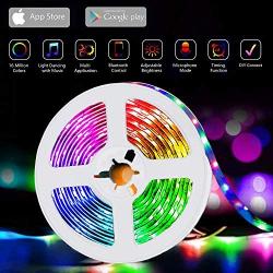 LED Lights for Bedroom 100ft,5050 RGB LED Light Strip Sync to Music with Bluetooth Remote App Controlled Color Changing LED Lights for Bedroom,Party,Room Decor