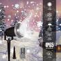 Christmas Snowflake Rotating Projector Waterproof Snowfall LED Light Snow Falling Projector Light Remote Control for Landscape Decorative Wedding Halloween Christmas Party Outdoor Indoor Décor