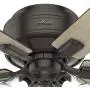 HUNTER 54208 Crestfield Indoor Low Profile Ceiling Fan with LED Light and Pull Chain Control, 52'', Noble Bronze