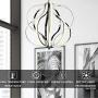 Emliviar Modern LED Chandelier Light Fixture, 30W Pendant Light for Dining Room, Chrome Finish, JE202-LED BN
