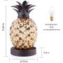 Mercury Glass Pineapple Lamp, Golden Glass Table Lamp for Bedroom, Dresser, Living Room, Kids Room, Coffee Table, Office, Bookstore, Festival Decor and Gift (Gold)