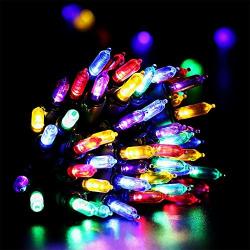 RECESKY Christmas String Lights with Timer - 50 LED 19ft Fairy Battery Operated Mini String Light for Outdoor Indoor Garden Patio Party Home Wreath Xmas Decor Christmas Tree Decoration - Multi Color