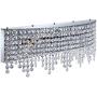 Luenfat Crystal Bathroom Vanity Lights, Glam Crystal Wall Scones Lighting Fixture for Living Dining Room, 24'' Wide,4-Lights, Linear Stainless Steel Wall Chandelier with Sparking Clear Crystal Fittings