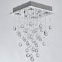 Bestier Modern Crystal Square Raindrop Chandelier Lighting Flush Mount LED Ceiling Light Fixture Pendant Lamp for Dining Room Bathroom Bedroom Livingroom 4 GU10 Bulbs Required 12 in Wide 20 inch High