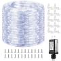 Lyhope Led Rope Lights, 33ft 240 LED Low Voltage Waterproof Rope Lights, Connectable Clear Tube String Lights for Outdoor, Indoor, Patio, Pool, Boat, Deck, Xmas Landscape Lighting(White)