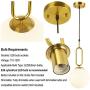 BAODEN 1 Lights Modern Globe Pendant Light Fixture Set of 2 Mid Century Chandelier Brushed Brass Finished with White Globe Glass Lampshade Living Room Bedroom Dining Lighting (Gold)