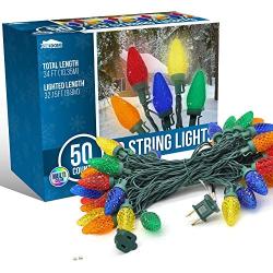 50-Count C9 Christmas Light, Multicolor Lights for Indoor or Outdoor Christmas Decorations