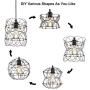 Deformable Globe Pendant Light Fixture 2 Pack, DIY Multi Shapes Chandelier Light Fixture, Farmhouse Black Metal Wire Cage Hanging Light for Dining Room Kitchen Island Living Room Hallway Entryway