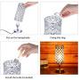 Tomshine Crystal Table Lamps, Touch Control Lamp Dual USB with AC Outlet 3-Way Dimmable Silver Bedside Nightstand Small Desk Lamp for Living Room Bedroom Decorative Table Light (Include Bulb)