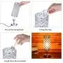 Tomshine Crystal Table Lamps, Touch Control Lamp Dual USB with AC Outlet 3-Way Dimmable Silver Bedside Nightstand Small Desk Lamp for Living Room Bedroom Decorative Table Light (Include Bulb)