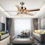 Tropicalfan Metal Led Ceiling Fan With Remote Control 1 Glass Light Cover Home Decoration Living Room Bedroom 5 Reversible Blades Quiet Fans Chandelier Rose Gold
