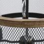 LALUZ Industrial Drum Chandeliers Farmhouse Pendant Hanging Vintage Lighting Fixture for Dining Room, 16”Width, Oil Black & Wood Finish