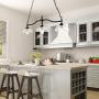 LOG BARN Dining Room Light Fixture Hanging, Farmhouse Chandelier in Rustic Black Metal with Clear Glass Shades, Adjustable Chains, Pendant for Kitchen Island