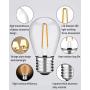 S14 LED Outdoor Edison Light Bulbs for String Light Replacement, E26 Medium Screw Base, Nondimmable,2 Watt to Replace 11w Incandescent Bulb, Waterproof, Clear Glass 2700K 15Pack