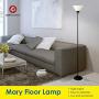 Floor Lamp by Light Accents - Mary Floor Lamp for Living Rooms - Standing lamp - Pole Light - Torchiere Floor Lamp - Bedroom Floor Lamp - Torch Lamps Bright Reading Light with White Shade - Black