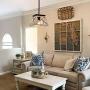 Rustic Flush Mounted Ceiling Light Fixture Modern Farmhouse Pendant Chandeliers Metal Wood Island Lamp E26 Bulbs, 1 Socket,Pendent